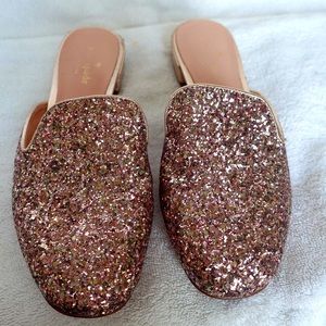 Pink Glitter Kate Spade Mules